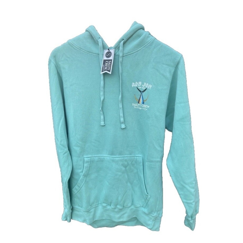 Salty Crew Women Small Hoodie Ron Jon Collab Mint Pullover NWT Surf Logo